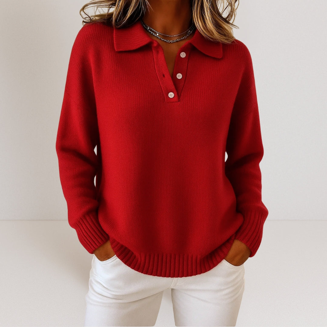 Olivia™ - Pullover de Caxemira Macio com Gola