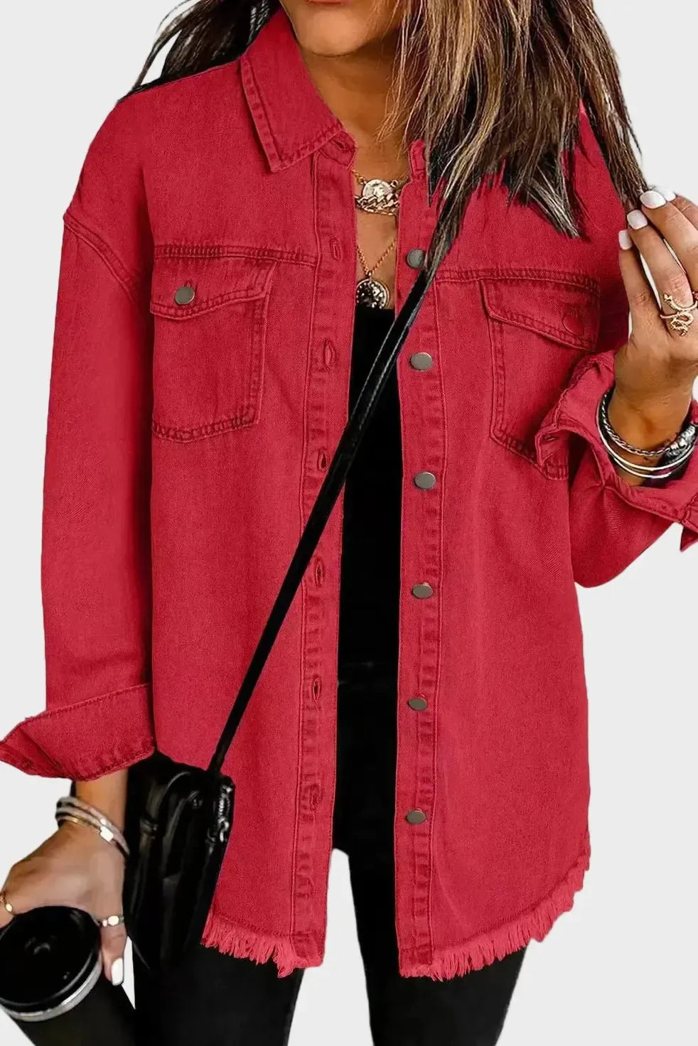 Emilie | Casaco de Jeans Vermelho