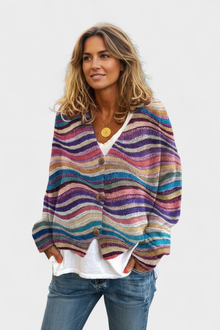 Fran™ | Cardigan vibrante com botões