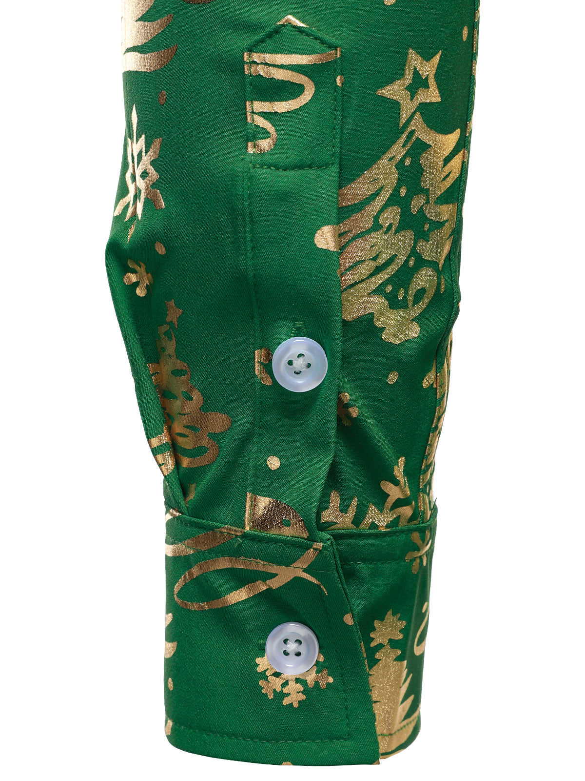 Camisa de Manga Longa Regular Fit Verde Herre Guld Juleprint