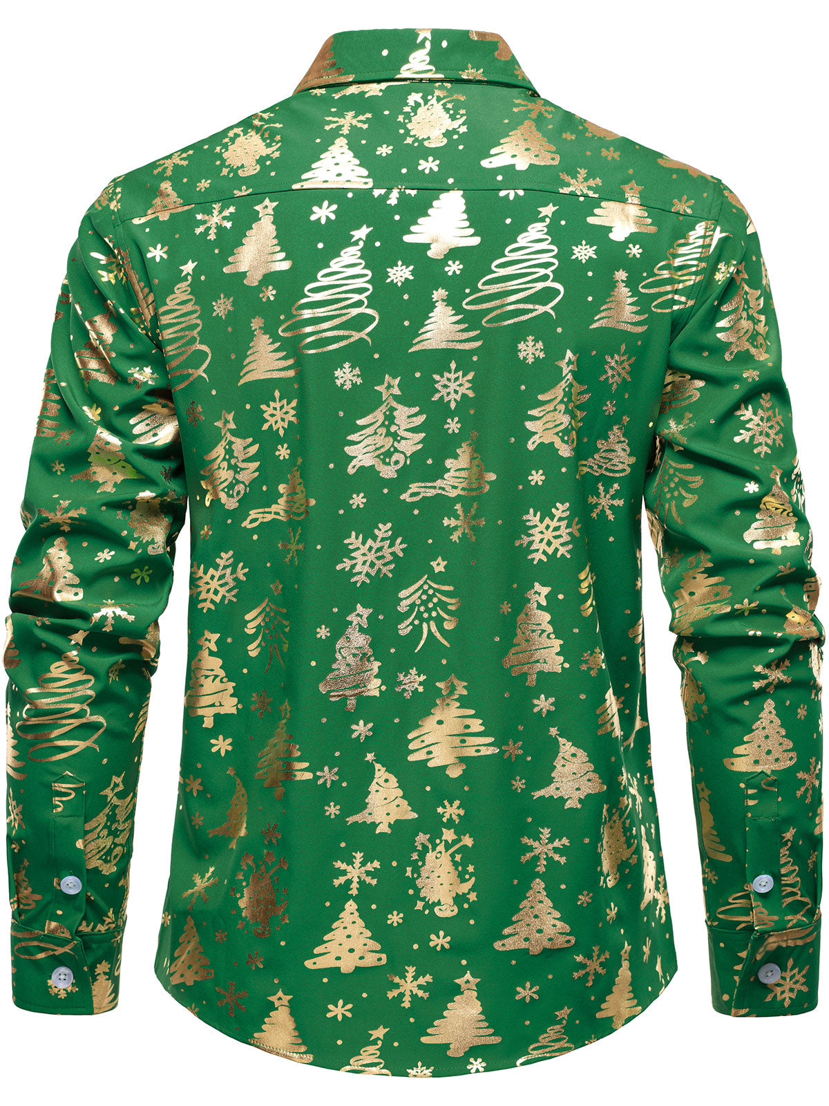 Camisa de Manga Longa Regular Fit Verde Herre Guld Juleprint