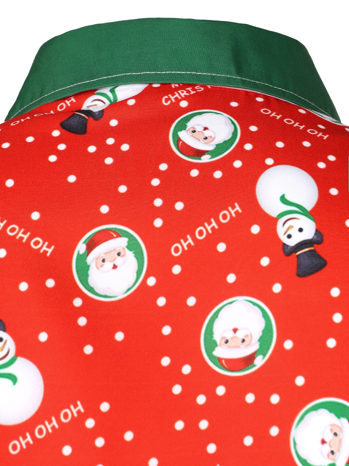 Camisa de Manga Longa com Impressão de Pai Natal e Boneco de Neve Engraçada para o Natal