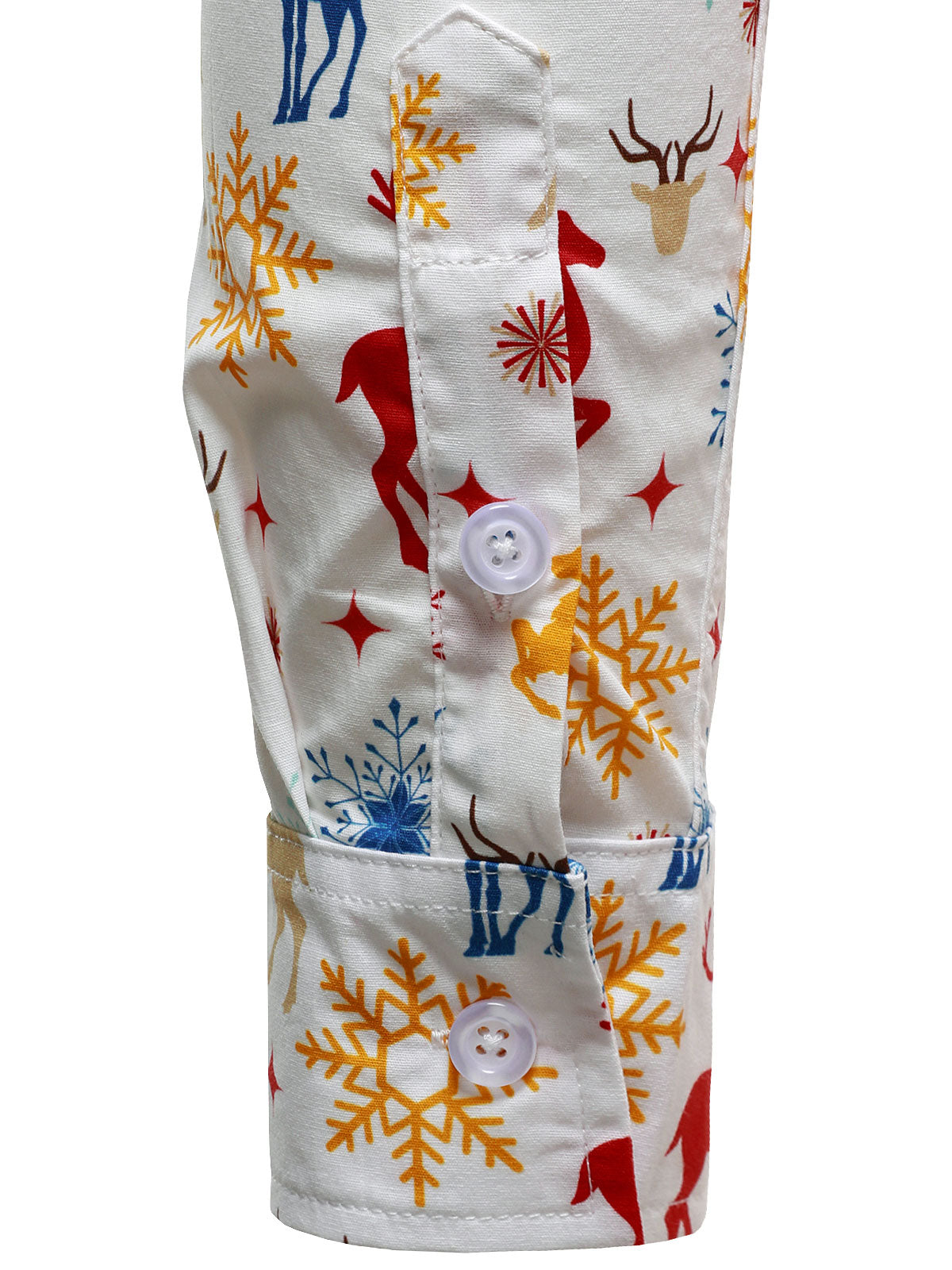 Camisa de Manga Longa Branca com Tema Natalício para Homem