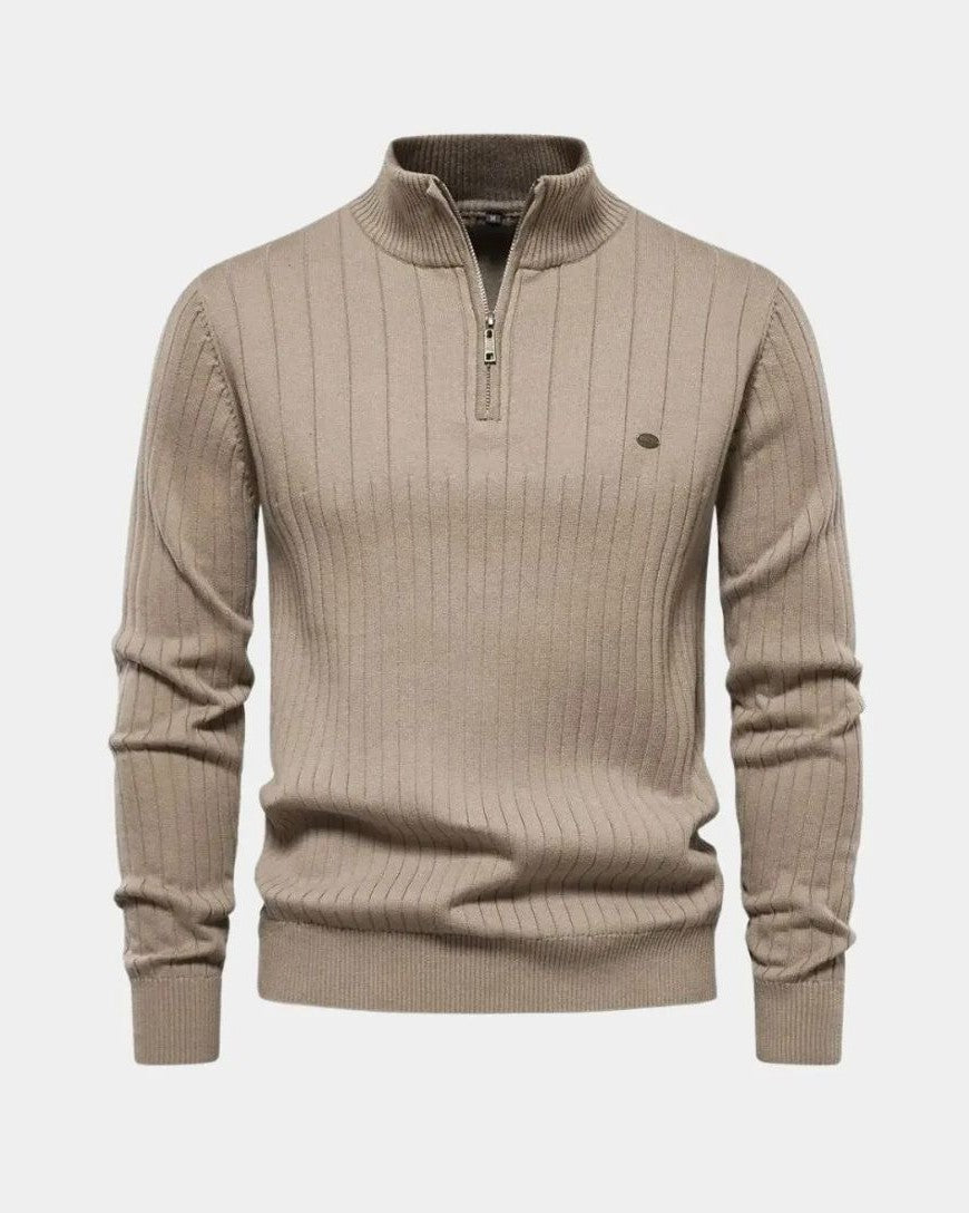 Mikkel™ | Sweater de Algodão com Meia-Zip