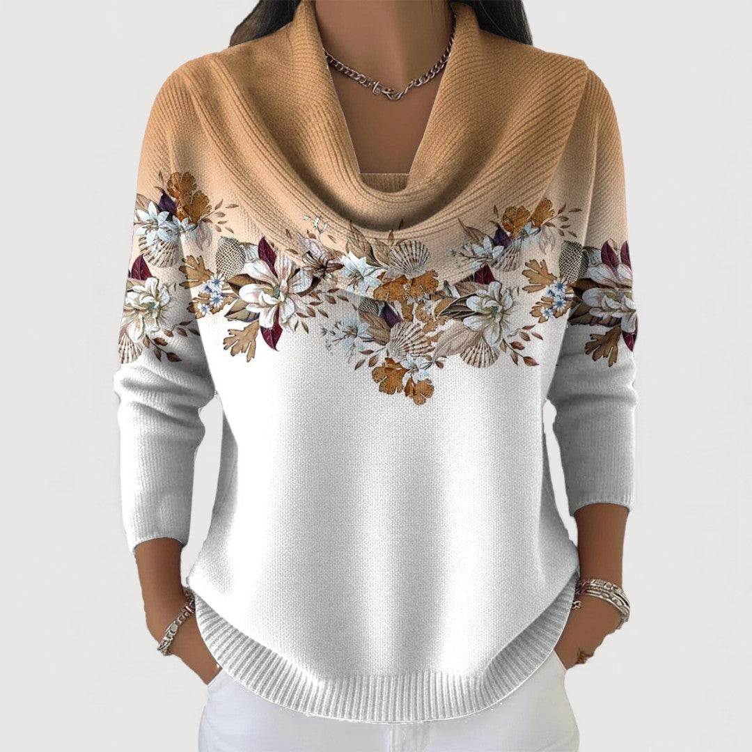 Alora | Pullover floral com gola suave