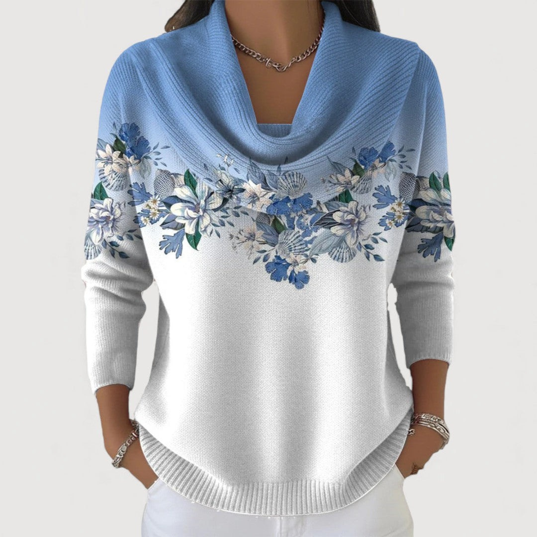 Alora | Pullover floral com gola suave