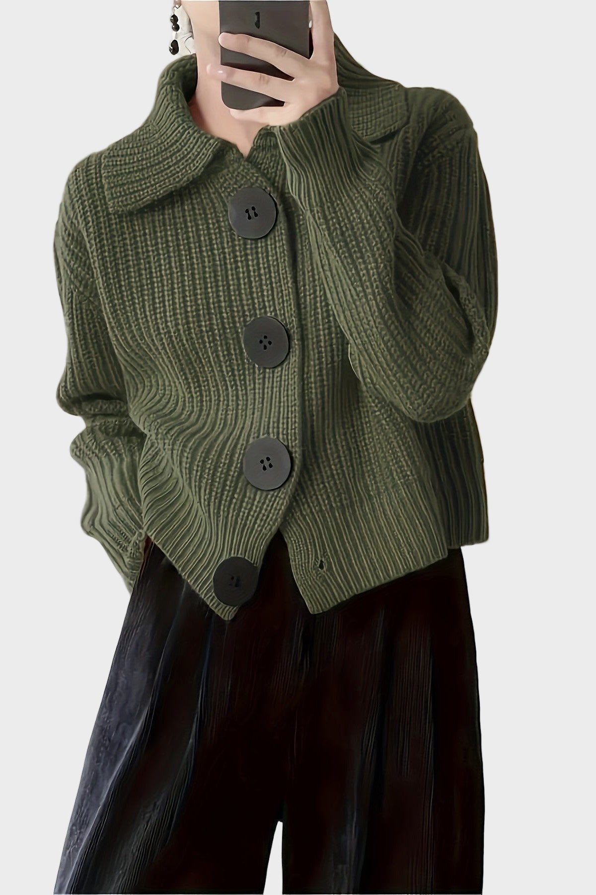 Astrid | Cardigan Verde Oliva