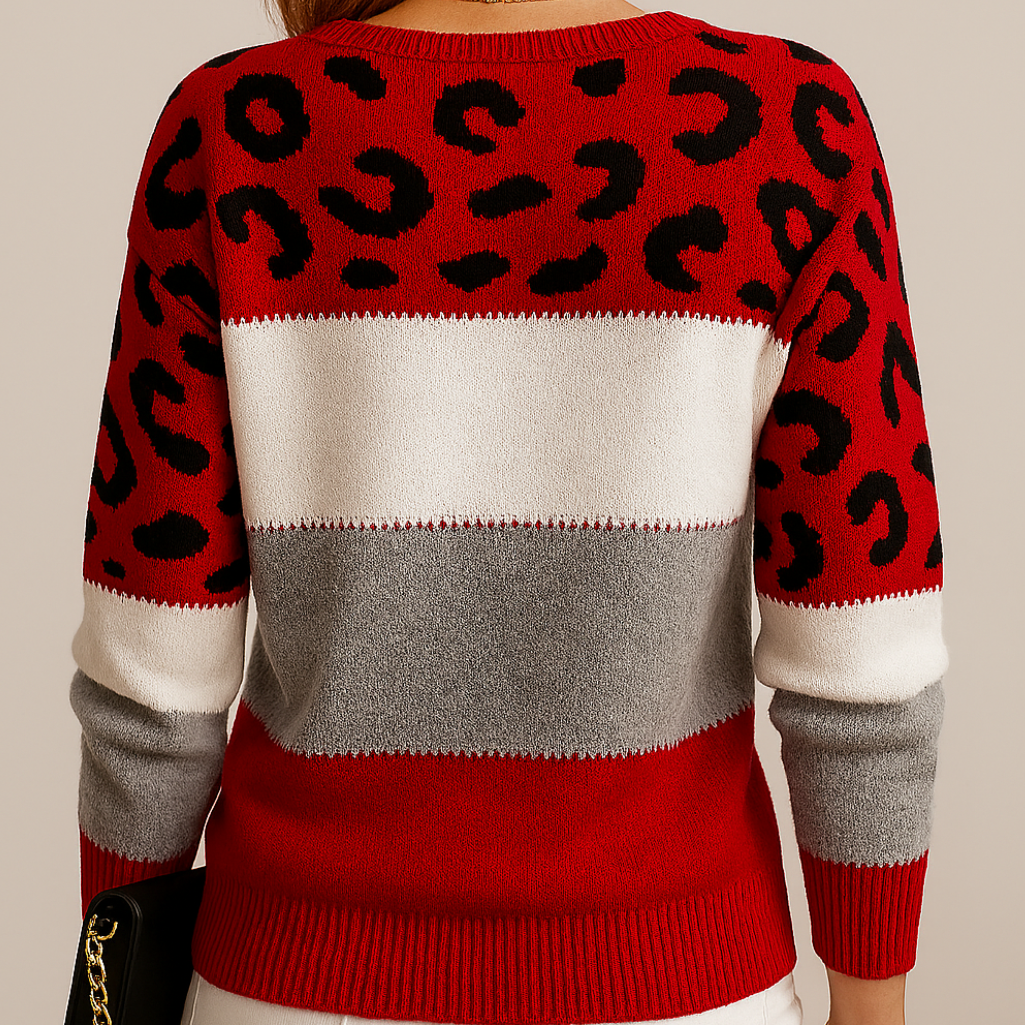 Charlene – Pullover Casual com Padrão Leopardo