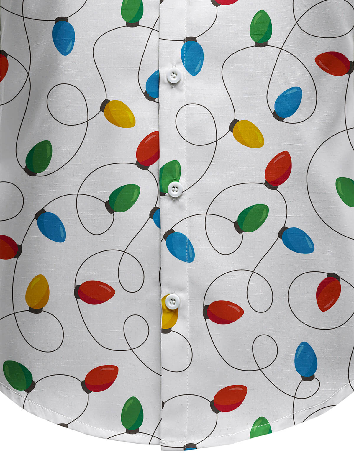 Camisa de Natal de Manga Longa para Homem com Luzes de Fada