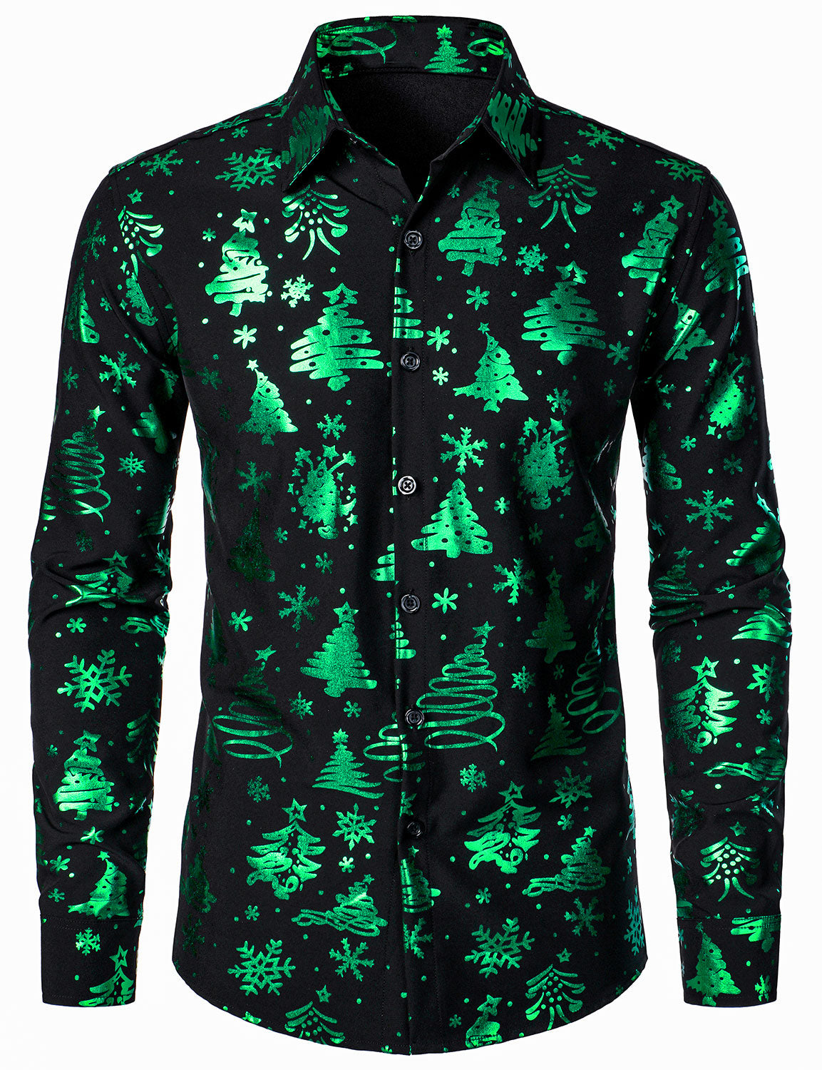 Camisa de Manga Longa Regular Fit Verde para Homens