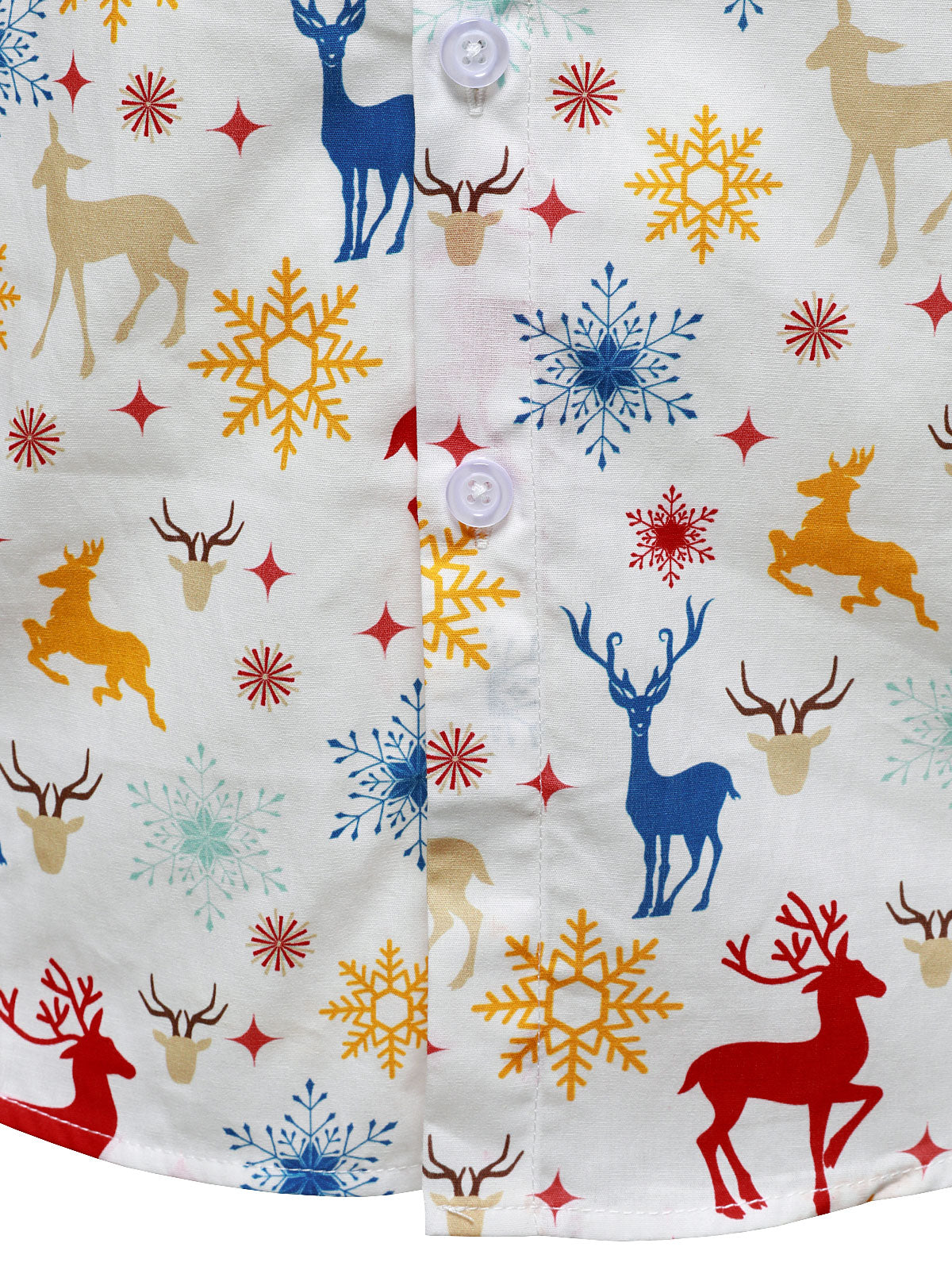 Camisa de Manga Longa Branca com Tema Natalício para Homem