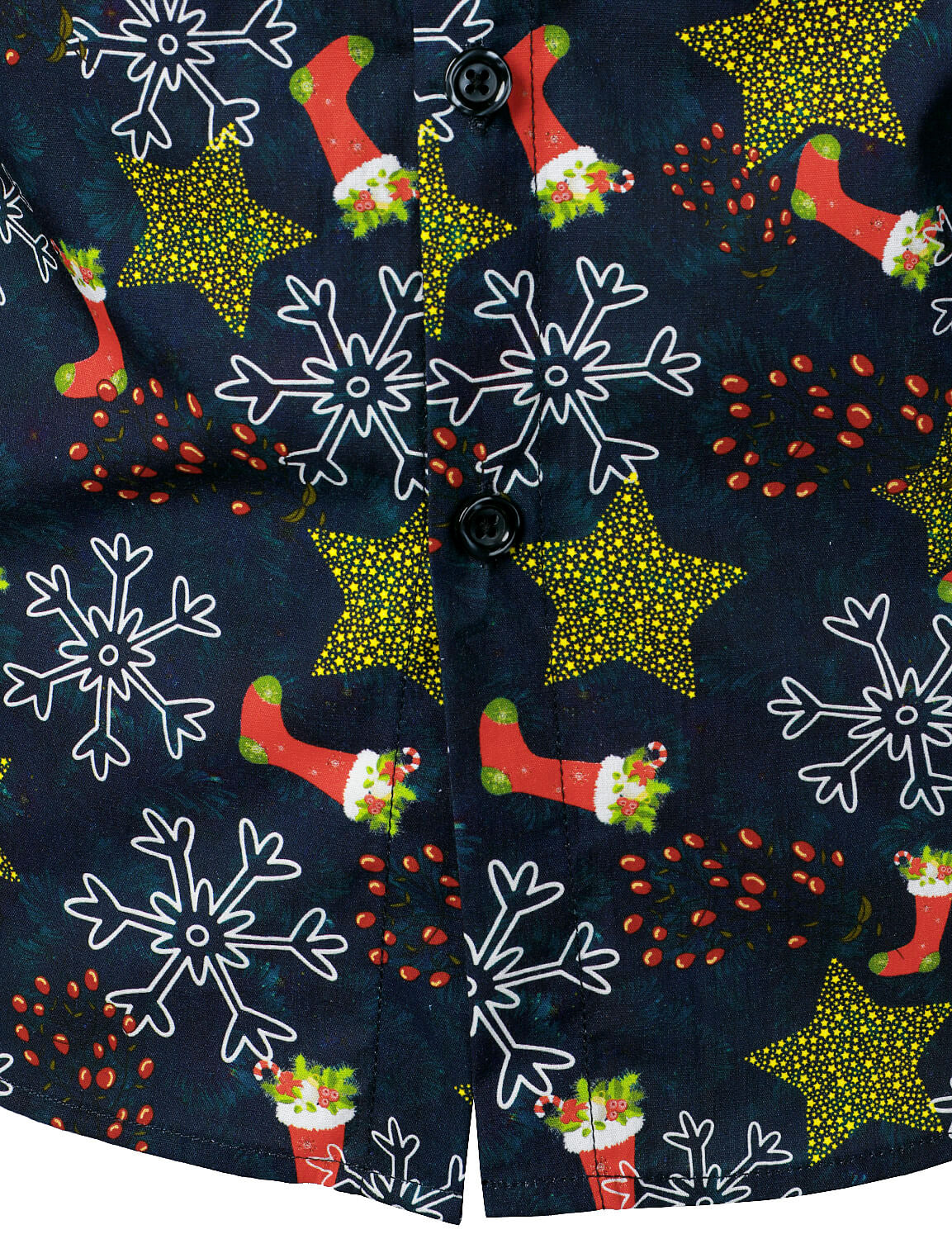 Camisa de Manga Longa de Algodão para Homens com Estampa de Natal