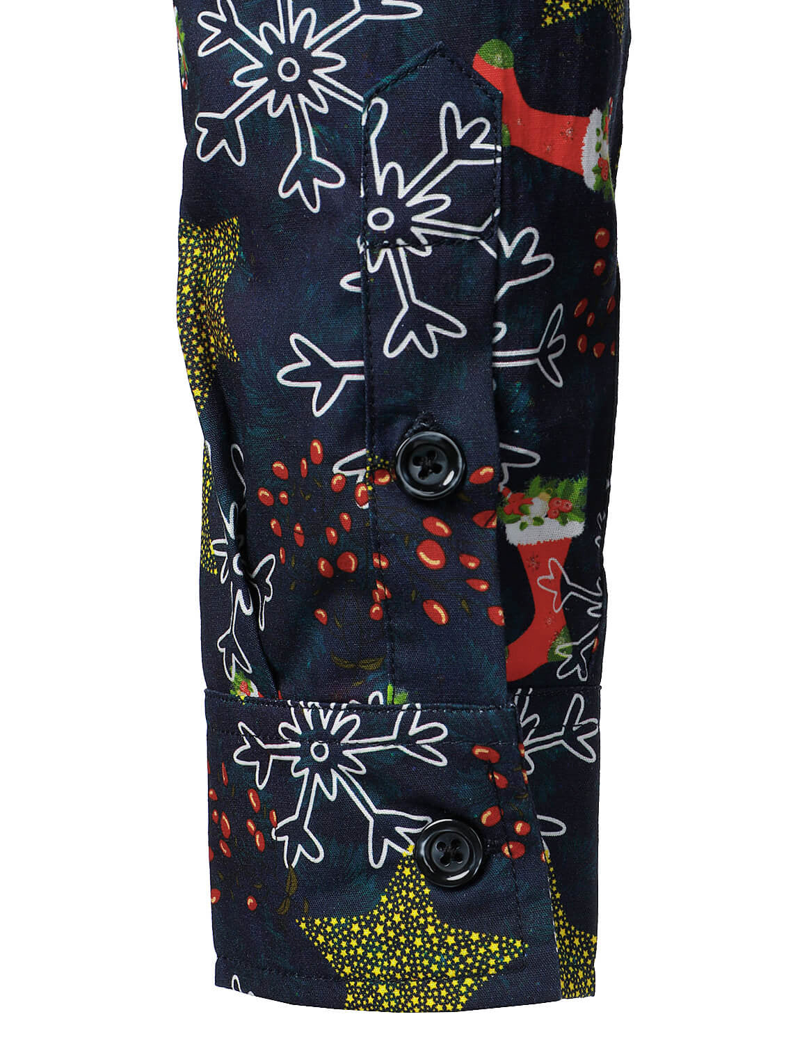 Camisa de Manga Longa de Algodão para Homens com Estampa de Natal