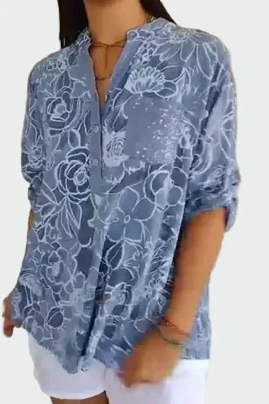 Johanne | Blusa de flores azul