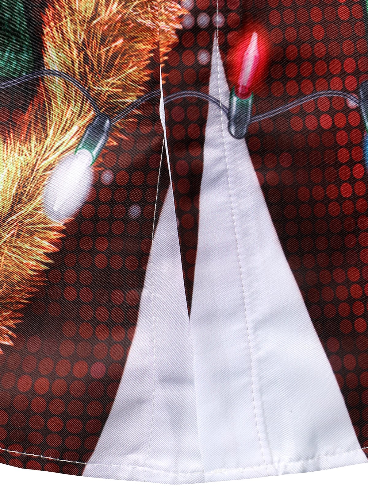Camisa de Natal divertida para homens, tema de férias, com botão, de manga longa