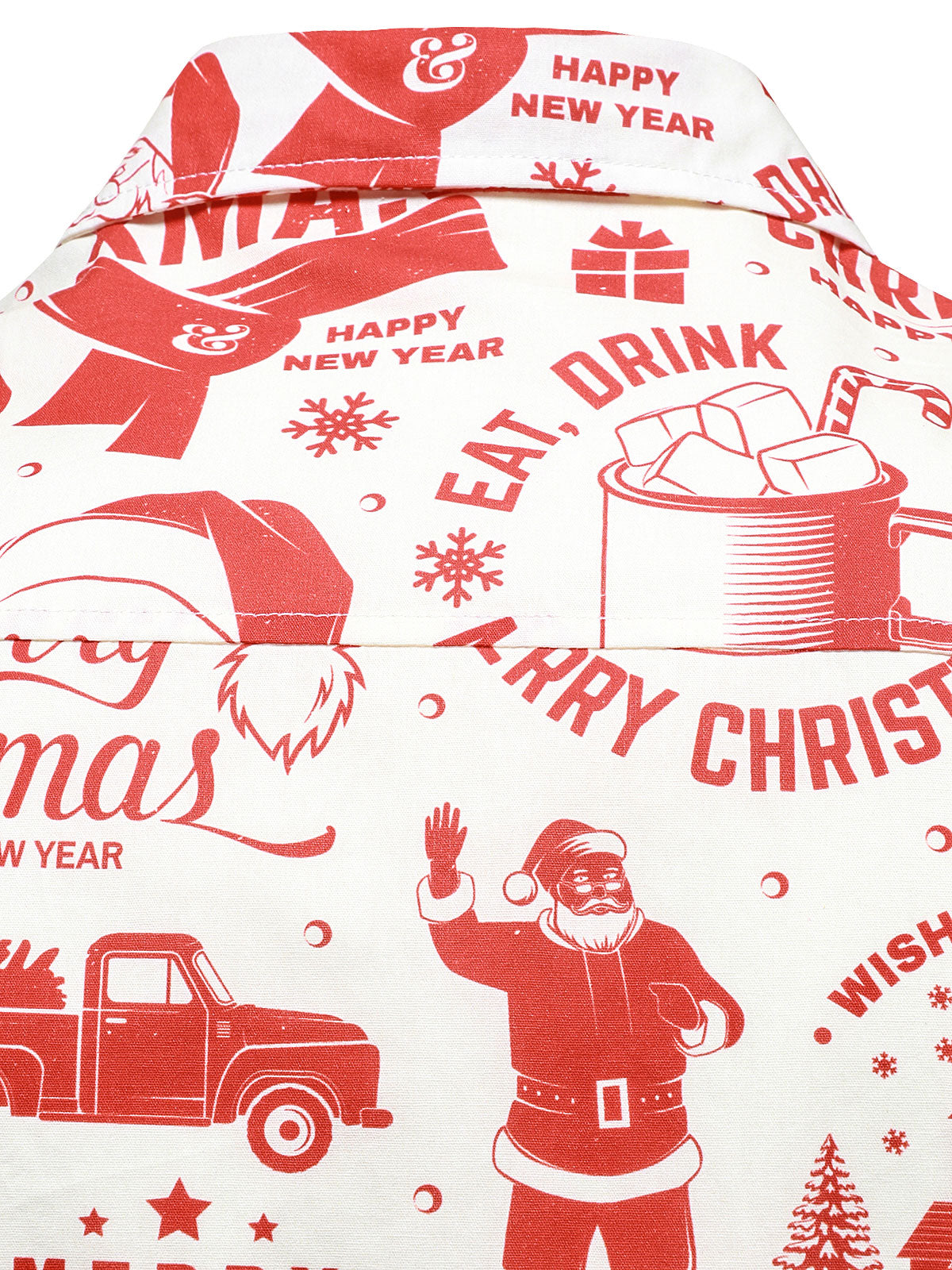 Sweater de Natal para homens em bege com design vintage divertido e mangas longas