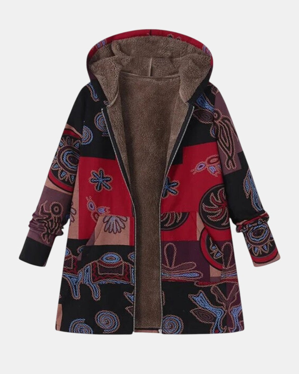 Marina | Casaco Hoodie Patchwork Boho Abstrato