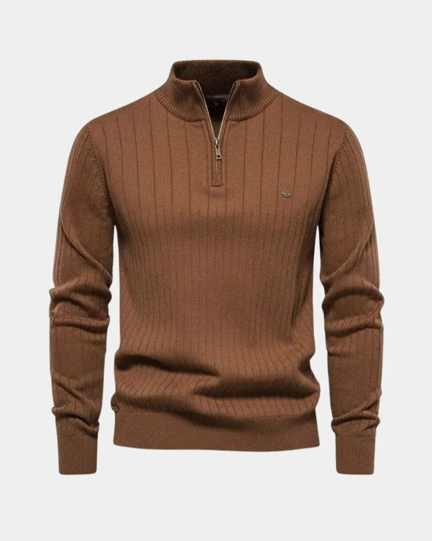 Mikkel™ | Sweater de Algodão com Meia-Zip