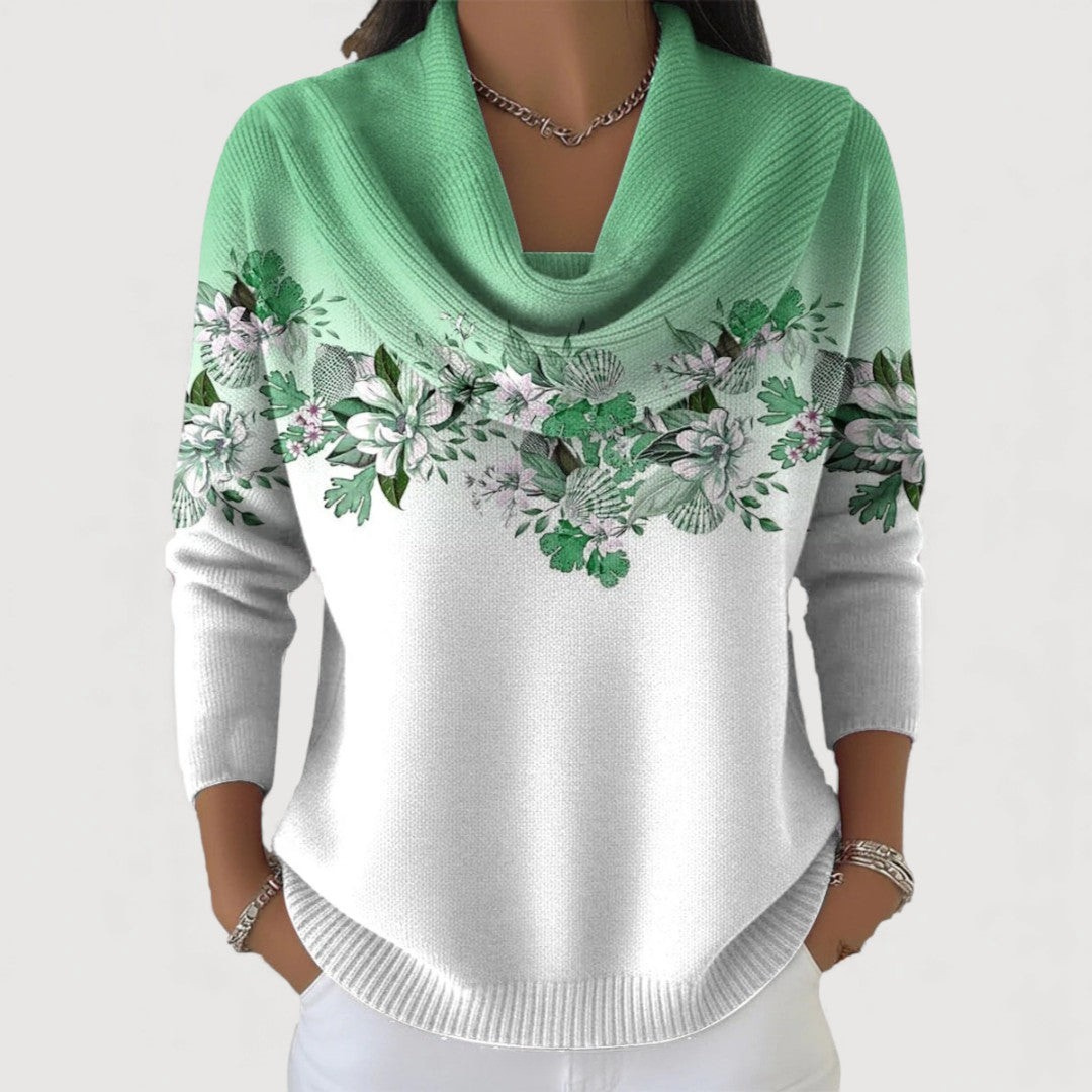 Alora | Pullover floral com gola suave