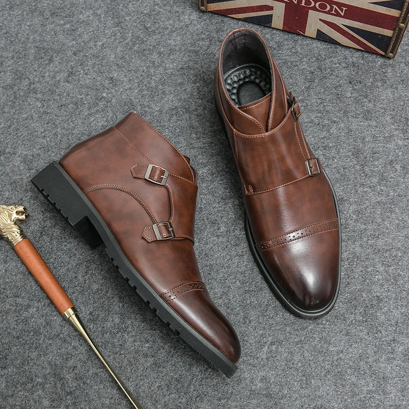 Parker™ | Botas Dobbelt-Monk-strap em Couro Sintético