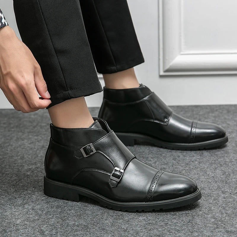 Parker™ | Botas Dobbelt-Monk-strap em Couro Sintético