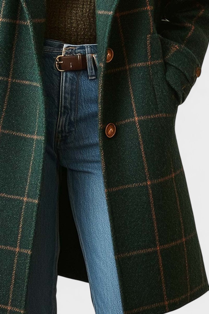 Yrsa™ | Elegante casaco de tweed em padrão xadrez